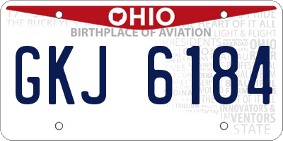 OH license plate GKJ6184