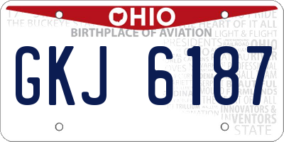 OH license plate GKJ6187