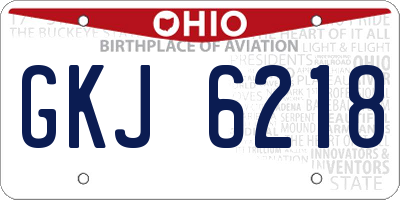 OH license plate GKJ6218