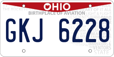 OH license plate GKJ6228