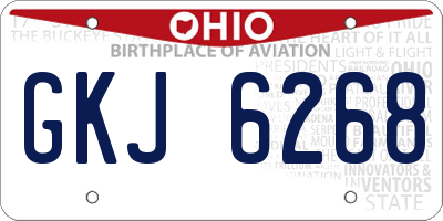 OH license plate GKJ6268