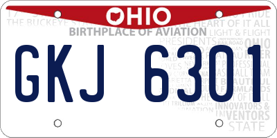 OH license plate GKJ6301