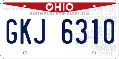 OH license plate GKJ6310