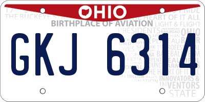 OH license plate GKJ6314