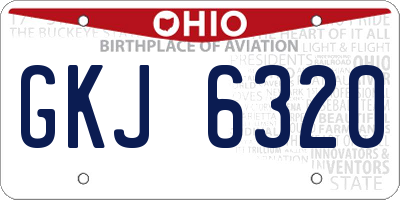 OH license plate GKJ6320