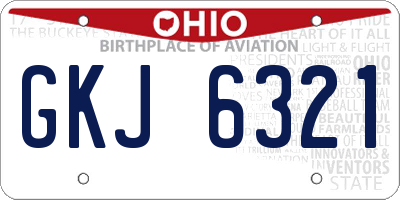OH license plate GKJ6321