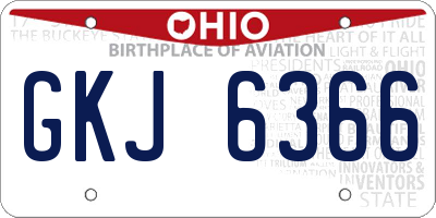 OH license plate GKJ6366