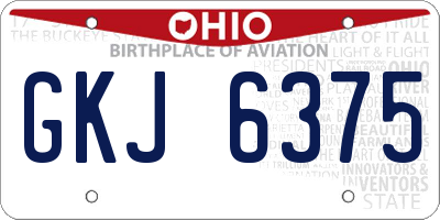 OH license plate GKJ6375