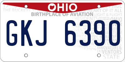 OH license plate GKJ6390