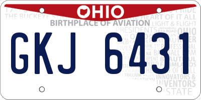 OH license plate GKJ6431