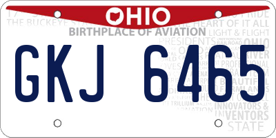 OH license plate GKJ6465