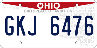 OH license plate GKJ6476