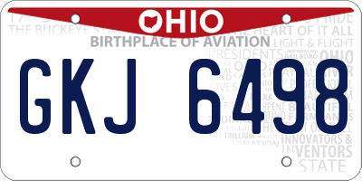 OH license plate GKJ6498