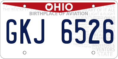 OH license plate GKJ6526