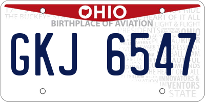 OH license plate GKJ6547