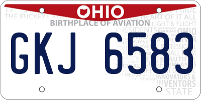 OH license plate GKJ6583