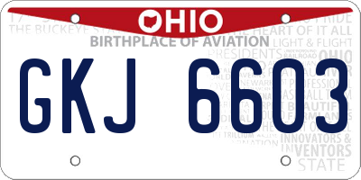 OH license plate GKJ6603