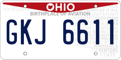 OH license plate GKJ6611