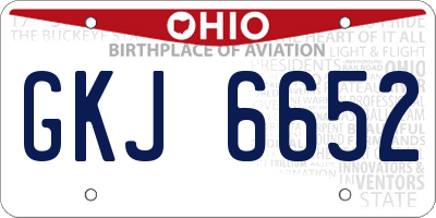 OH license plate GKJ6652