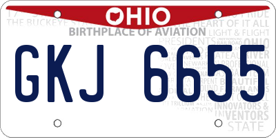 OH license plate GKJ6655