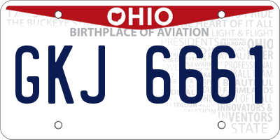OH license plate GKJ6661