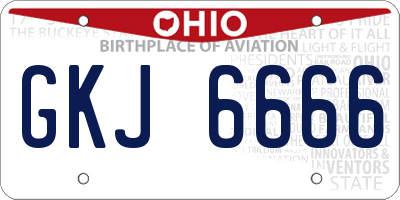 OH license plate GKJ6666
