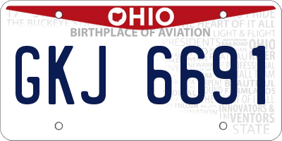 OH license plate GKJ6691