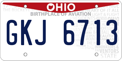 OH license plate GKJ6713