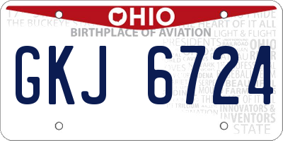 OH license plate GKJ6724