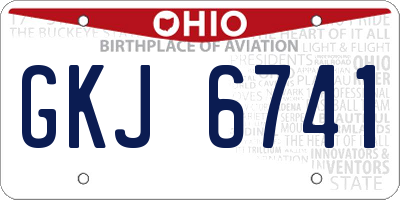 OH license plate GKJ6741