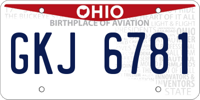 OH license plate GKJ6781