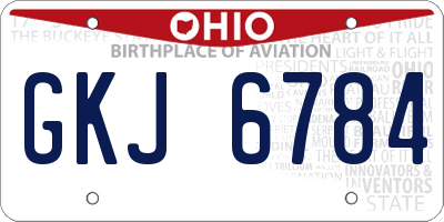 OH license plate GKJ6784