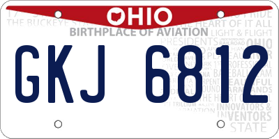OH license plate GKJ6812