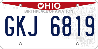 OH license plate GKJ6819