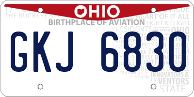 OH license plate GKJ6830