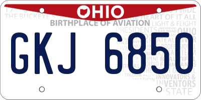 OH license plate GKJ6850