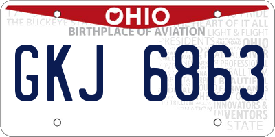 OH license plate GKJ6863