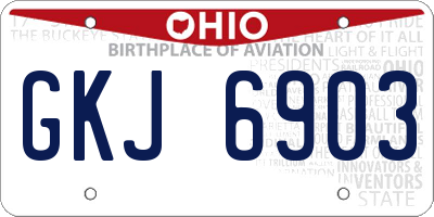 OH license plate GKJ6903