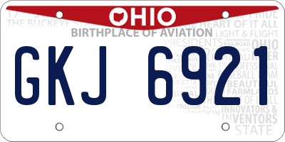 OH license plate GKJ6921