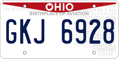 OH license plate GKJ6928
