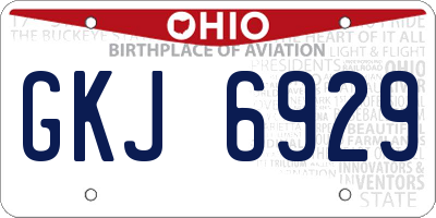 OH license plate GKJ6929