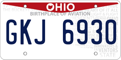 OH license plate GKJ6930