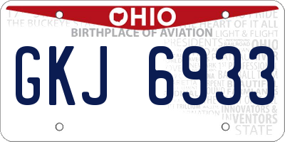 OH license plate GKJ6933
