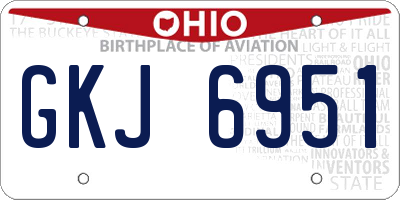 OH license plate GKJ6951