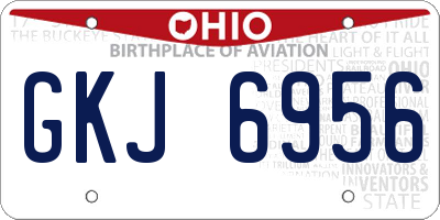 OH license plate GKJ6956