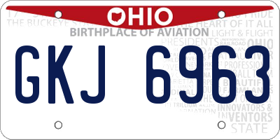 OH license plate GKJ6963