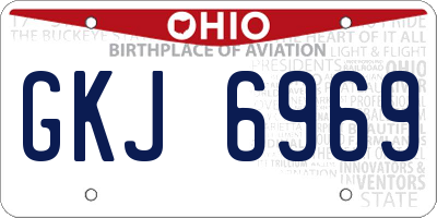 OH license plate GKJ6969