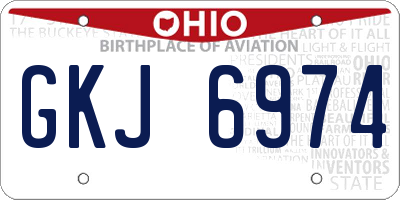 OH license plate GKJ6974