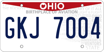 OH license plate GKJ7004