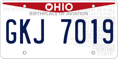OH license plate GKJ7019